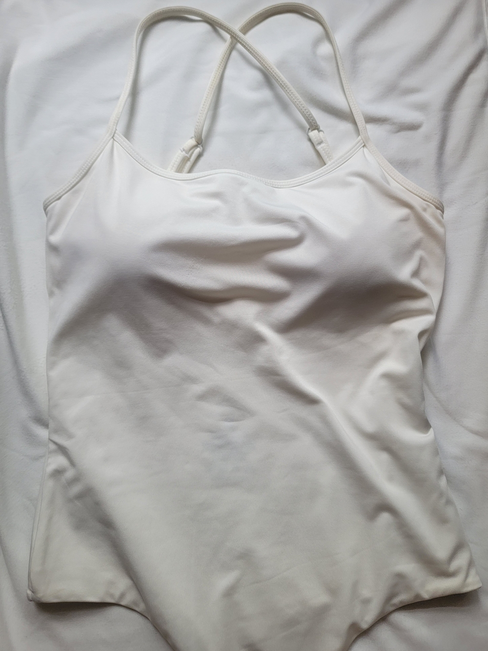 Klassy Network White Cross-Back Bodysuit - Picture 2 of 5
